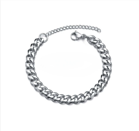 Silver Cuban Link Bracelet