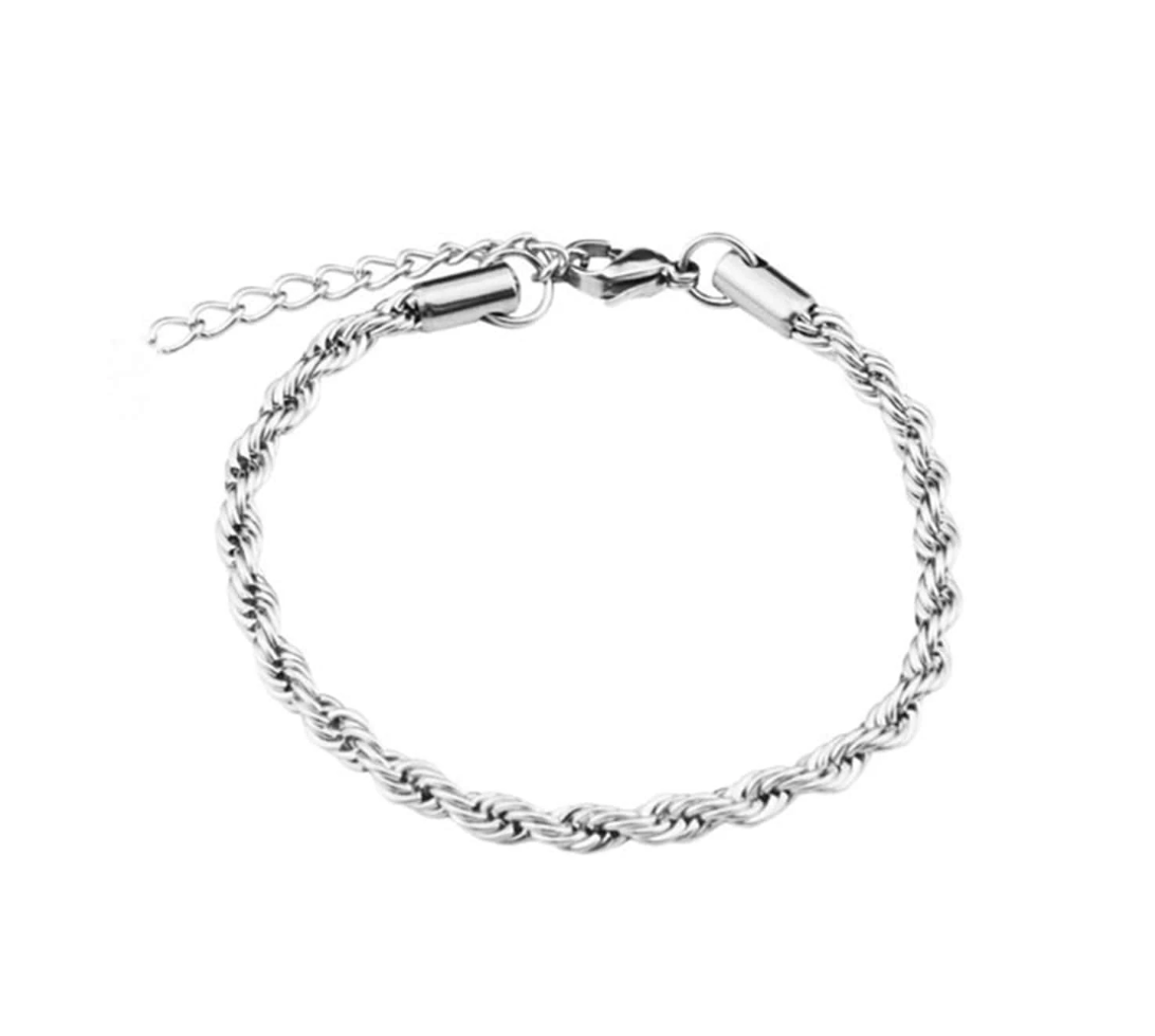 Silver Twisted Rope Bracelet